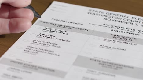 Close-Up-Hand-Voting-for-Donald-Trump-on-Ballot-Paper-in-US-Election 