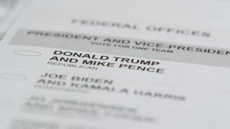 Extreme-Close-Up-of-Donald-Trump-Name-on-US-Election-Ballot-Paper