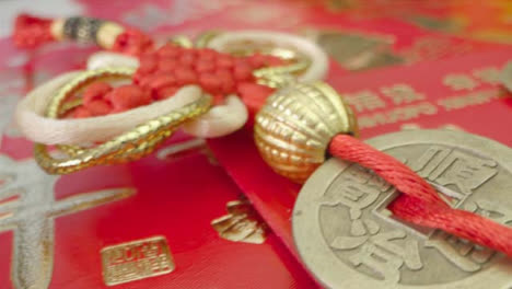 Sliding-Macro-Shot-of-Pile-of-Chinese-New-Year-Red-Packets