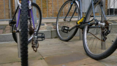 Low-Angle-Tracking-Shot-Along-Bike-Rack-