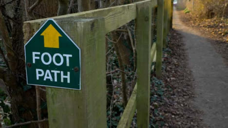 Close-Up-Shot-of-Footpath-Sign-