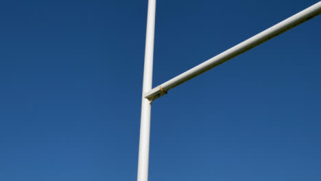 Low-Angle-Shot-Orbiting-Around-Rugby-Post