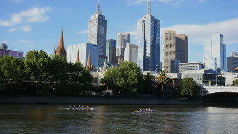 Melbourne-Australia-two-shells-rowing-on-the-river
