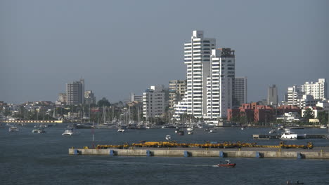 Colombia-Cartagena-skyline-with-pier.mov