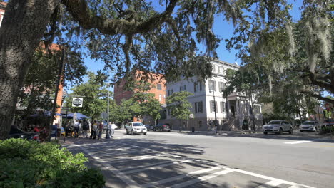 Savannah-Georgia-Bürgersteig-und-Straße