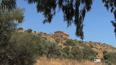 Italy-Sicily-Agrigento-distant-temple