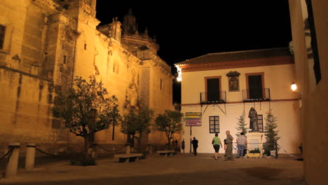 Carmona-Spain-church-and-inn-at-night