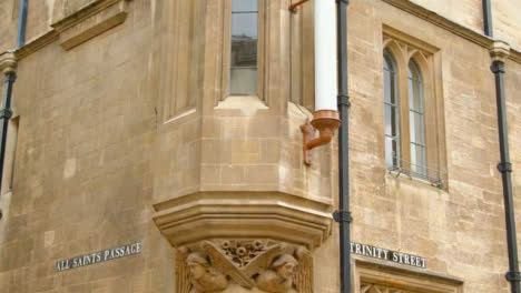 Tilting-Shot-Looking-Up-at-Corner-of-Old-English-Building