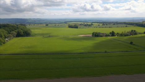 Drone-Shot-Flying-Over-Countryside-Fields