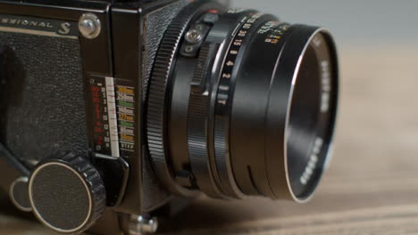 Sliding-Shot-Past-Lever-Side-of-a-Mamiya-RB67-Medium-Format-Film-Camera
