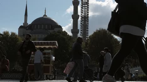 Low-Angle-Shot-of-Blue-Mosque-Square--