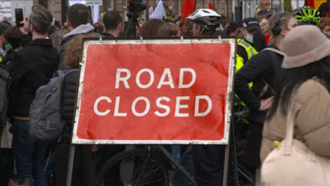 Road-Closed-Sign-at-COP26-Climate-Change-Protest-097