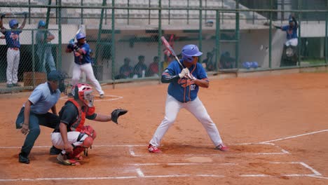 Wide-Shot-of-Softball-Players-During-a-Match