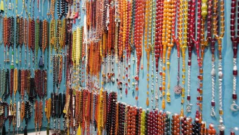 Tracking-Shot-of-Colourful-Beads