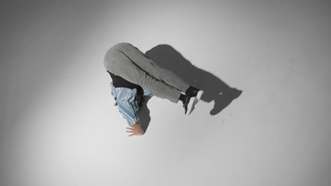 Overhead-Shot-of-a-Breakdancer-Dancing