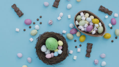 Top-Down-Shot-of-Rotating-Easter-Confectionary