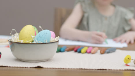 Tracking-Shot-Along-a-Table-with-Easter-Decorations