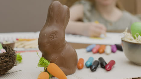 Close-Up-Shot-of-Chocolate-Easter-Bunny