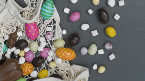 Tracking-Shot-of-Mixed-Easter-Confectionary-with-Copy-Space