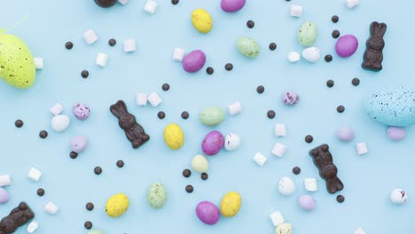 Stop-Motion-Shot-of-Assorted-Easter-Chocolate