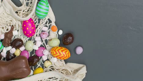 Stop-Motion-Shot-of-Assorted-Colourful-Easter-Confectionary