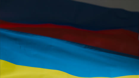 Nahaufnahme-Der-Ukrainischen-Und-Russischen-Flagge-01