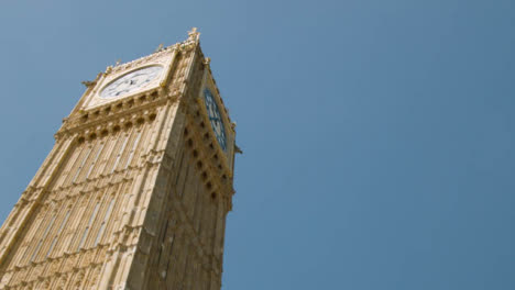 Tower-Of-And-Clock-Of-Big-Ben-Against-Clear-Blue-Sky-London-UK-2