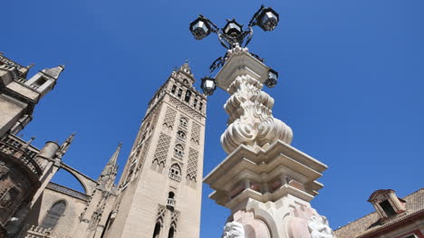 Seville-Lamp-Post-And-Giralda-Tower