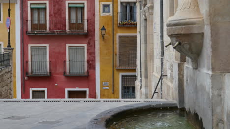 Spain-Cuenca-Fountain-And-Buildings