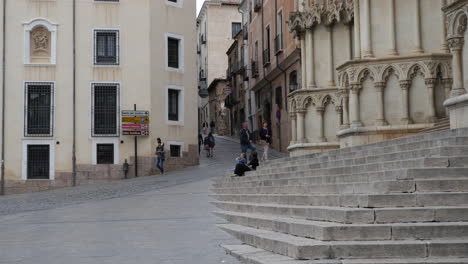 Spain-Cuenca-Principal-Plaza-With-Church-Steps