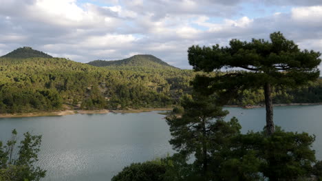 Spain-Serrania-De-Cuenca-Tree-With-Mountain-Lake