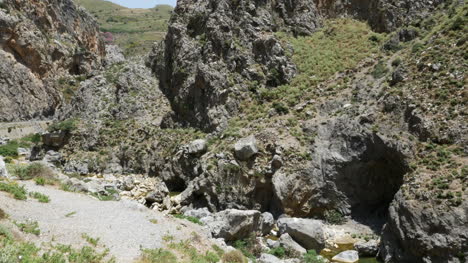 Greece-Crete-Kourtaliotiko-Gorge-Stream-Bed-And-Cave