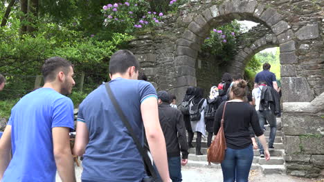 Ireland-Glendalough-Gate-With-Crowd-Going-Through