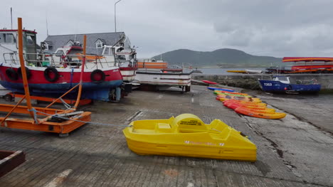Ireland-Portmagee-Town-Waterfront-With-Boats