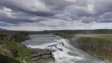 Iceland-Gullfoss-Waterfall-With-Path-Pan-And-Tilt
