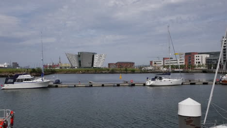 Northern-Ireland-Belfast-Harbour-Marina-With-Titanic-Museum-And-Buildings