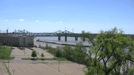 Mississippi-Vicksburg-Barge-And-Bridge