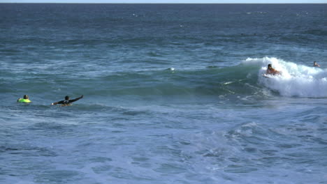 Oahu-Sandy-Beach-A-Body-Surfer-Rides-A-Wave