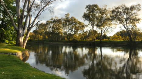 Australien-Murray-River-Bei-Albury-Schöne-Reflexionen