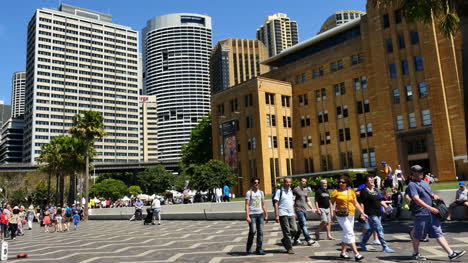 Australia-Sydney-People-And-Downtown-Buildings