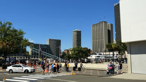Australia-Sydney-People-On-Sidewalk-And-Crosswalk