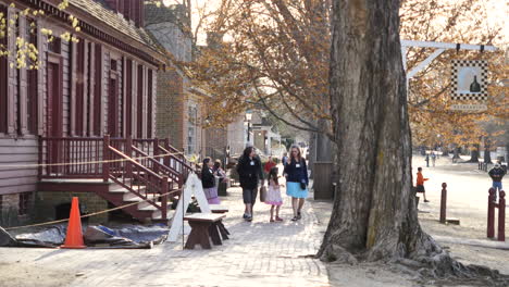 Virginia-Colonial-Williamsburg-Brick-Sidewalk-And-Tourists