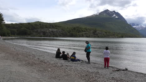 Argentina-Tierra-Del-Fuego-Children-At-Lake