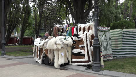 Chile-Punta-Arenas-Wollverkauf-In-Plaza