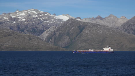 Chile-Strait-Of-Magellan-Freighter-Sails-Past-High-Mountains