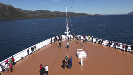 Chile-Passengers-Gather-On-Bow-Of-Ship-Time-Lapse