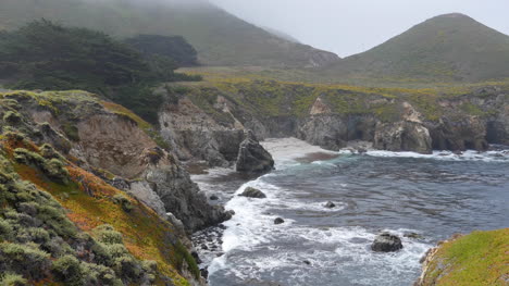 California-Big-Sur-Cove-Soberanes-Point-With-Cars-In-Road