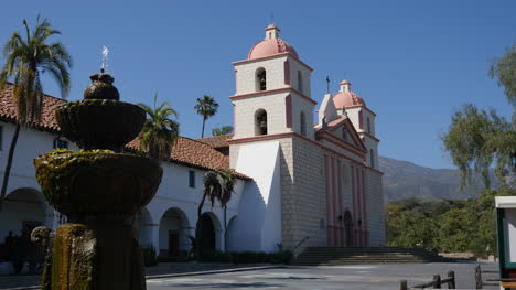 California-Santa-Barbara-Mission-Front-With-Fountain