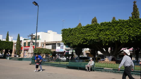 Mexico-Arandas-Plaza-With-Man-On-Bench