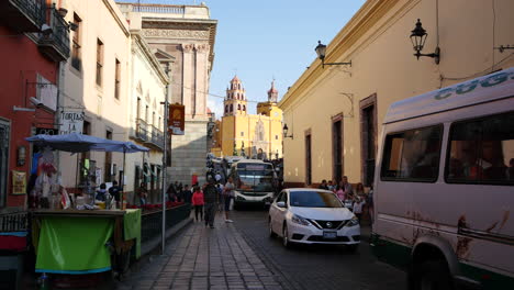 Mexico-Guanajuato-Traffic-And-Church-Beyond